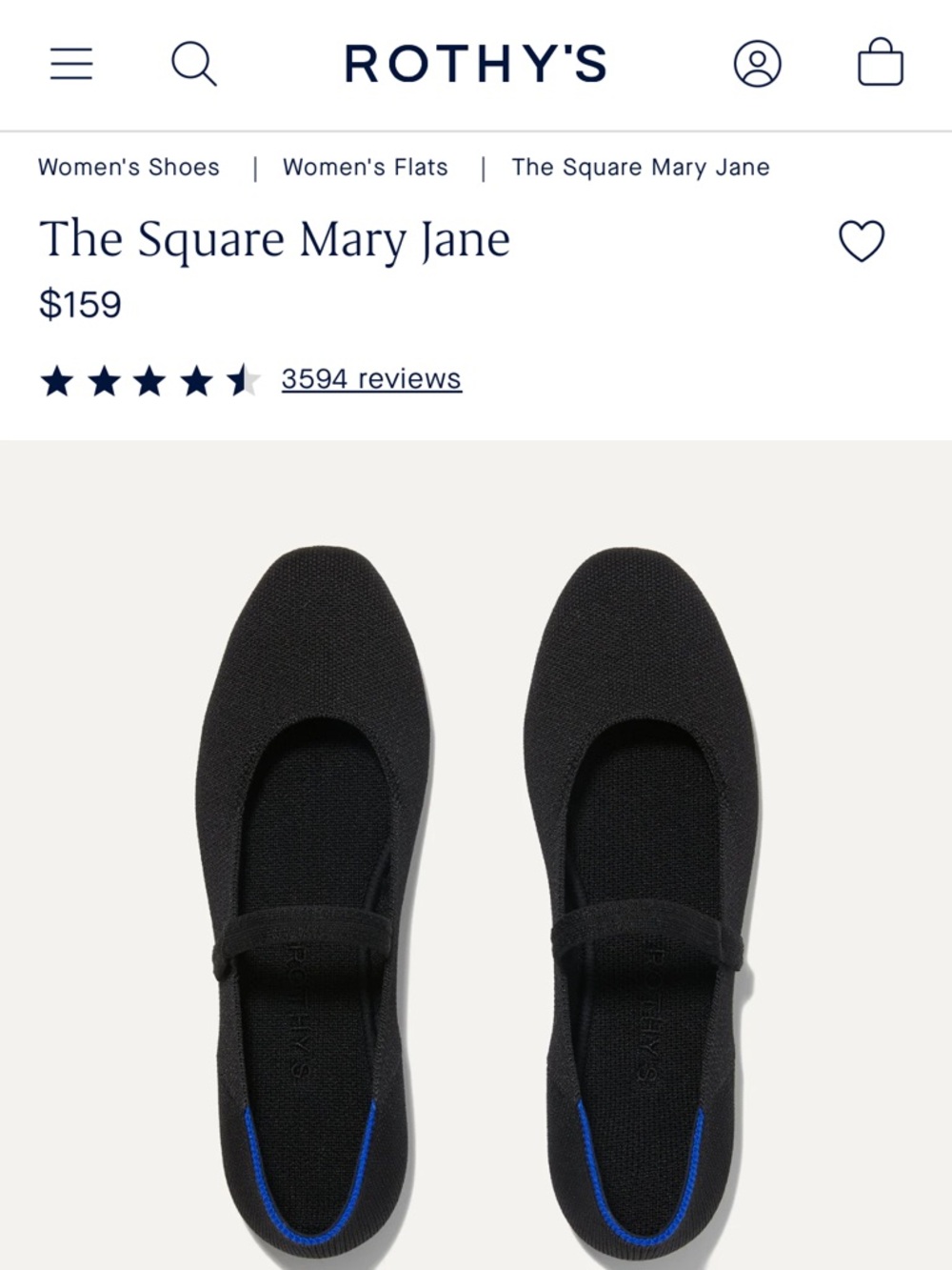 Rothy’s Black Mary Jane Flats